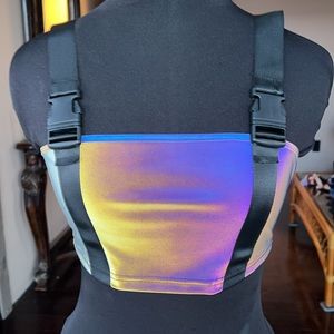 Reflective Buckle Crop Top